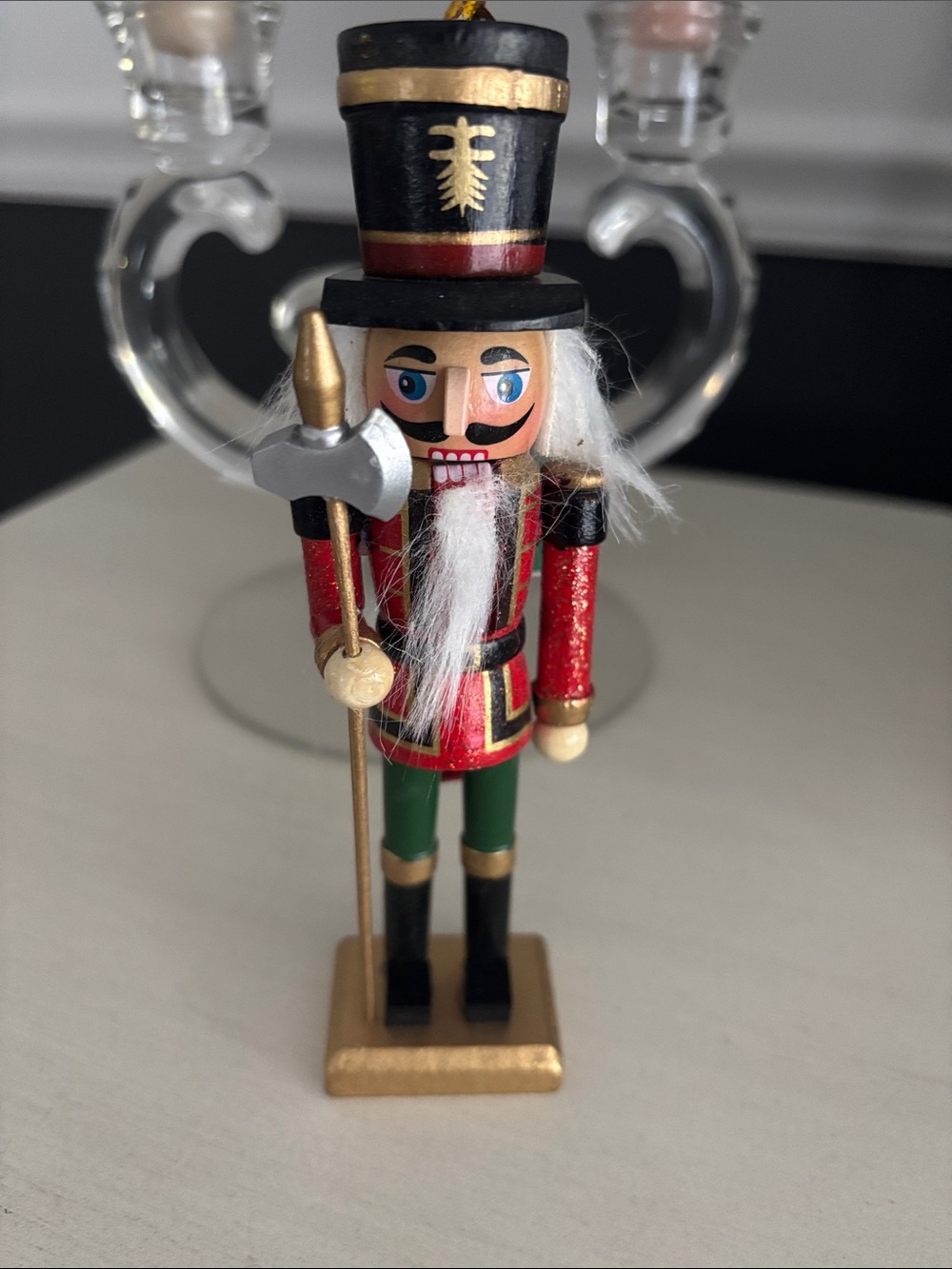 Festive Red and Gold Nutcracker Holiday Figurine